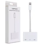 3 in 1 Dual DC 3.5mm Audio Headphone Jack & Lightning Charging Adapter. Upow Dual 8 Pin Earphone Jack Lightning Splitter