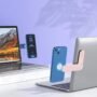 ⁦Computer Phone Stand Extension Bracket Dual Monitor Display Magnetic Laptop Side Magnetic Phone Holder⁩ - الصورة ⁦2⁩