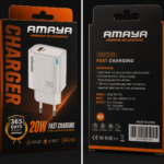 Product Description AMAYA 20W Fast Charging Adapter A compact and reliable wall charger designed for fast and efficient charging. It supports multiple charging modes and provides up to 20W of power, making it suitable for a wide range of compatible devices.