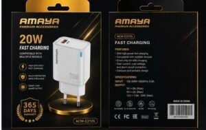 Product Description AMAYA 20W Fast Charging Adapter A compact and reliable wall charger designed for fast and efficient charging. It supports multiple charging modes and provides up to 20W of power, making it suitable for a wide range of compatible devices. - Image 2